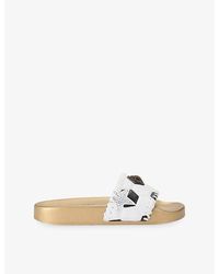 Kurt Geiger - Meena Eagle Footy Faux-Leather Slides - Lyst