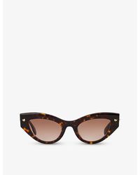 Alexander McQueen - Am0407s Cat-eye Tortoiseshell Acetate Sunglasses - Lyst