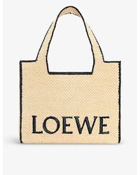 Loewe - X Paula'S Ibiza Large Raffia Tote Bag - Lyst