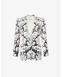 Alexander McQueen - Floral-print Single-breasted Woven Blazer - Lyst