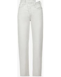 Agolde Denim Criss Cross Straight Mid-rise Jeans in Blue | Lyst