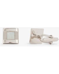 Lanvin - Square-shape Brass And Mother-of-pearl Cufflinks - Lyst