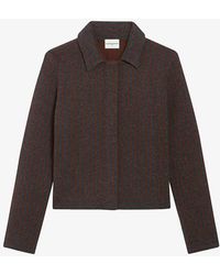 Claudie Pierlot - Stripe-pattern Long-sleeve Knitted Cardigan - Lyst