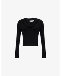 Jonathan Simkhai - Natia Cowl-Neck Wool-Blend Top - Lyst