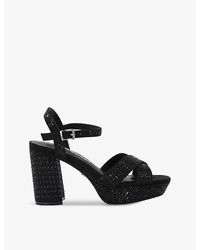 KG by Kurt Geiger - Fleur Bead-Embellished Platform-Heel Woven Sandals - Lyst