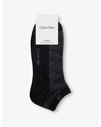 Calvin Klein - Sneaker Brand-Print Pack Of Two Stretch-Cotton Blend Socks - Lyst