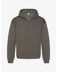 Skims - Fleece Lounge Relaxed Zip Cotton-Jersey Hoody - Lyst