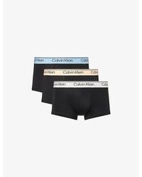Calvin Klein - Microfibre-Stretch Low-Rise Pack Of Three Jersey Trunks - Lyst