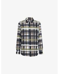 Bottega Veneta - Check-Print Long-Sleeves Cotton-Poplin Shirt - Lyst