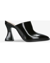 Bottega Veneta - Cha Cha 100 Leather Curved-heel Mules - Lyst