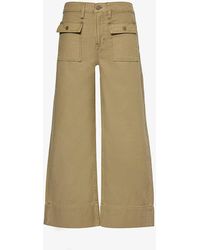 FRAME - The 70's Patch-pocket Cotton Trousers - Lyst