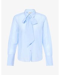 ME+EM - Cloud Layering Tie Cotton Silk-Blend Shirt - Lyst