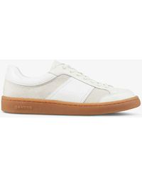 Sandro - Logo-print Leather And Mesh Low-top Trainers - Lyst