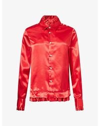 Noir Kei Ninomiya - Relaxed-Fit Ruffled Satin Shirt - Lyst