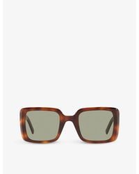 Saint Laurent - Sl497 Rectangular-frame Acetate Sunglasses - Lyst