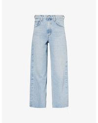 Agolde - Low Curve Fray Barrel-Leg Denim Jeans - Lyst