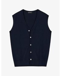 BOGGI - Buttoned V-Neck Merino Wool Vest - Lyst