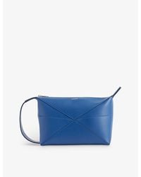 Loewe - Puzzle Fold Panelled Leather Wash Bag - Lyst