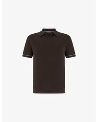BOGGI - Short-Sleeve Cotton Crêpe Knit Polo Shirt - Lyst