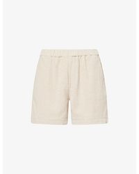 FRAME - Open Weave Drawstring Cotton-Blend Shorts - Lyst