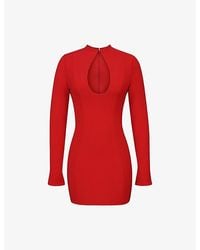 House Of Cb - Lotus Keyhole-Detail Stretch-Crepe Mini Dress Xs (A-C Cup) - Lyst