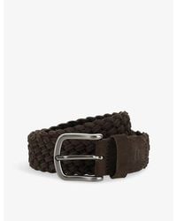 BOGGI - Woven Suede Buckle Belt - Lyst