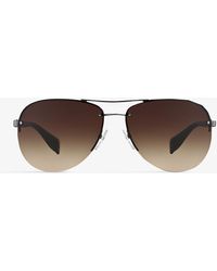 Prada Linea Rossa Ps56ms62 Pilot-frame Sunglasses - Metallic