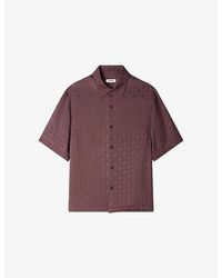 Sandro - Square-Cross Short-Sleeve Woven Shirt - Lyst