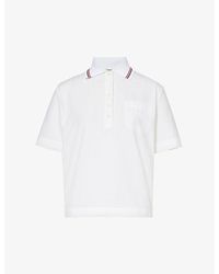 Thom Browne - Striped-trim Seersucker-texture Cotton Polo Shirt - Lyst
