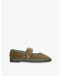 Flabelus - Mafalda Velvet Ballet Flats - Lyst