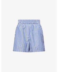 Rag & Bone - Emma Stripe-Print Cotton Shorts - Lyst