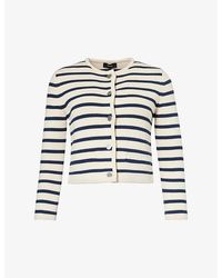 Theory - Stripe-pattern Cotton-knit Jacket - Lyst