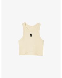 Sandro - Logo-embroidered Cropped Cotton Vest - Lyst