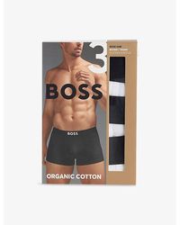BOSS - One X David Beckham Logo-Waistband Pack Of Three Stretch-Cotton Trunks - Lyst