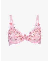 Lounge Underwear - Gardenia Embroidered Underwired Plunge Balcony Bra - Lyst