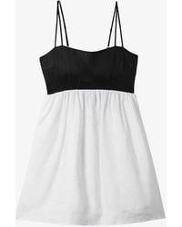 Reiss - Hadley Colour-blocked Linen Mini Dress - Lyst