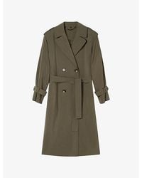 Whistles - Riley Double-Breasted Woven Trench Coat - Lyst