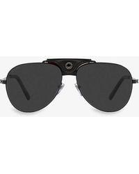 BVLGARI - Bv5061q Pilot-frame Metal Sunglasses - Lyst