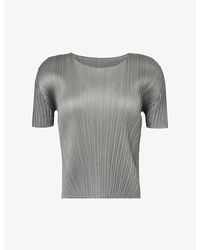Pleats Please Issey Miyake - Basics Slim-fit Knitted T-shirt - Lyst