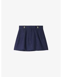Sandro - Striped Sequin-Embellished Woven Skort - Lyst
