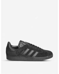 adidas gazelle leather trainers triple black