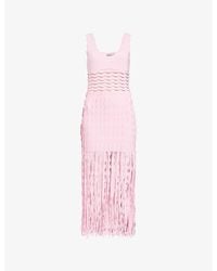 Jonathan Simkhai - Brionne Scalloped Knit Midi Dress - Lyst