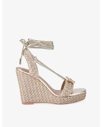 Carvela Kurt Geiger - Marina High Raffia Wedge Sandals - Lyst