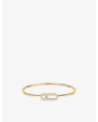 Messika - Move Uno Flex Medium 18Ct Rose- And 0.34Ct Brilliant-Cut Diamond Bangle Bracelet - Lyst