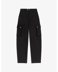 Maje - Patch-Pocket Stretch Wool-Blend Cargo Trousers - Lyst