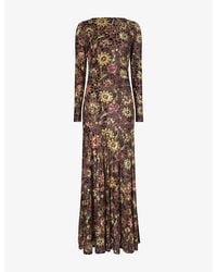 Siedres - Alin Floral-Pattern Mesh Maxi Dress - Lyst