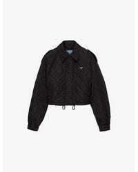 Prada - Re Nylon Logo-Embellished Quilted Woven Blouson Jacket - Lyst