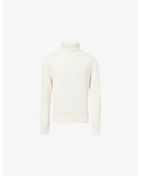 GANT - Rib-Knit Turtleneck Cotton And Merino-Wool Turtleneck - Lyst