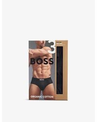 BOSS - One X David Beckham Logo-Waistband Pack Of Three Stretch-Cotton Hipster Briefs - Lyst