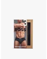 BOSS - One X David Beckham Logo-Waistband Pack Of Three Stretch-Cotton Hipster Briefs - Lyst